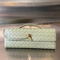 BOTTEGA VENETA Long Clutch Andiamo With Handle 31cm Light Green Calfskin Ghw
