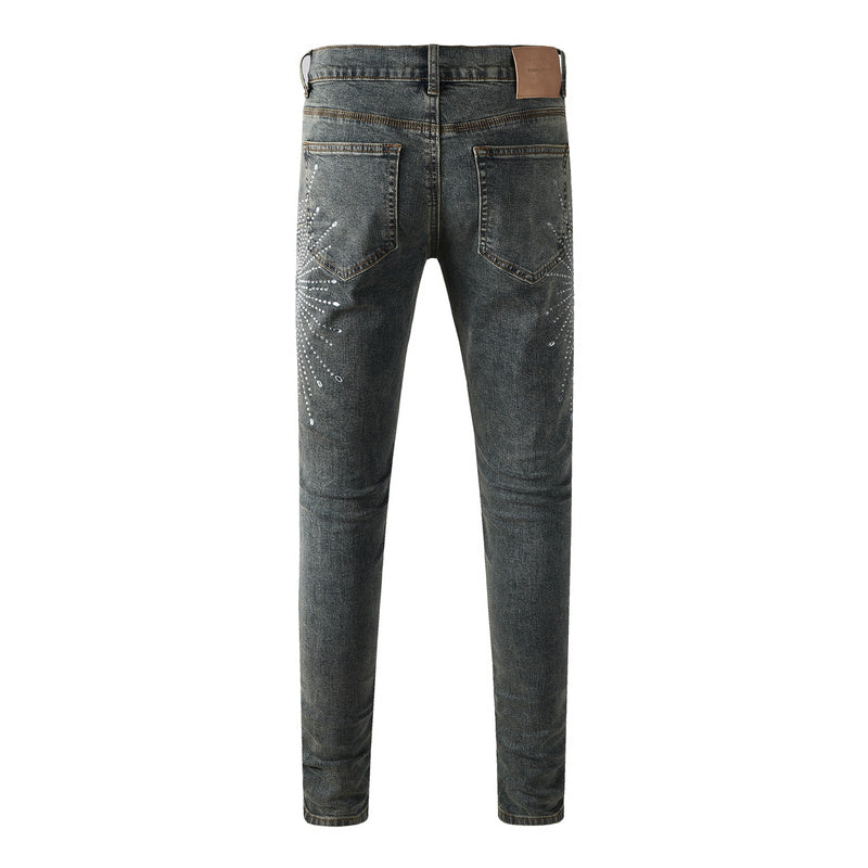 Purple Brand Crystal Diamond Jeans #9122