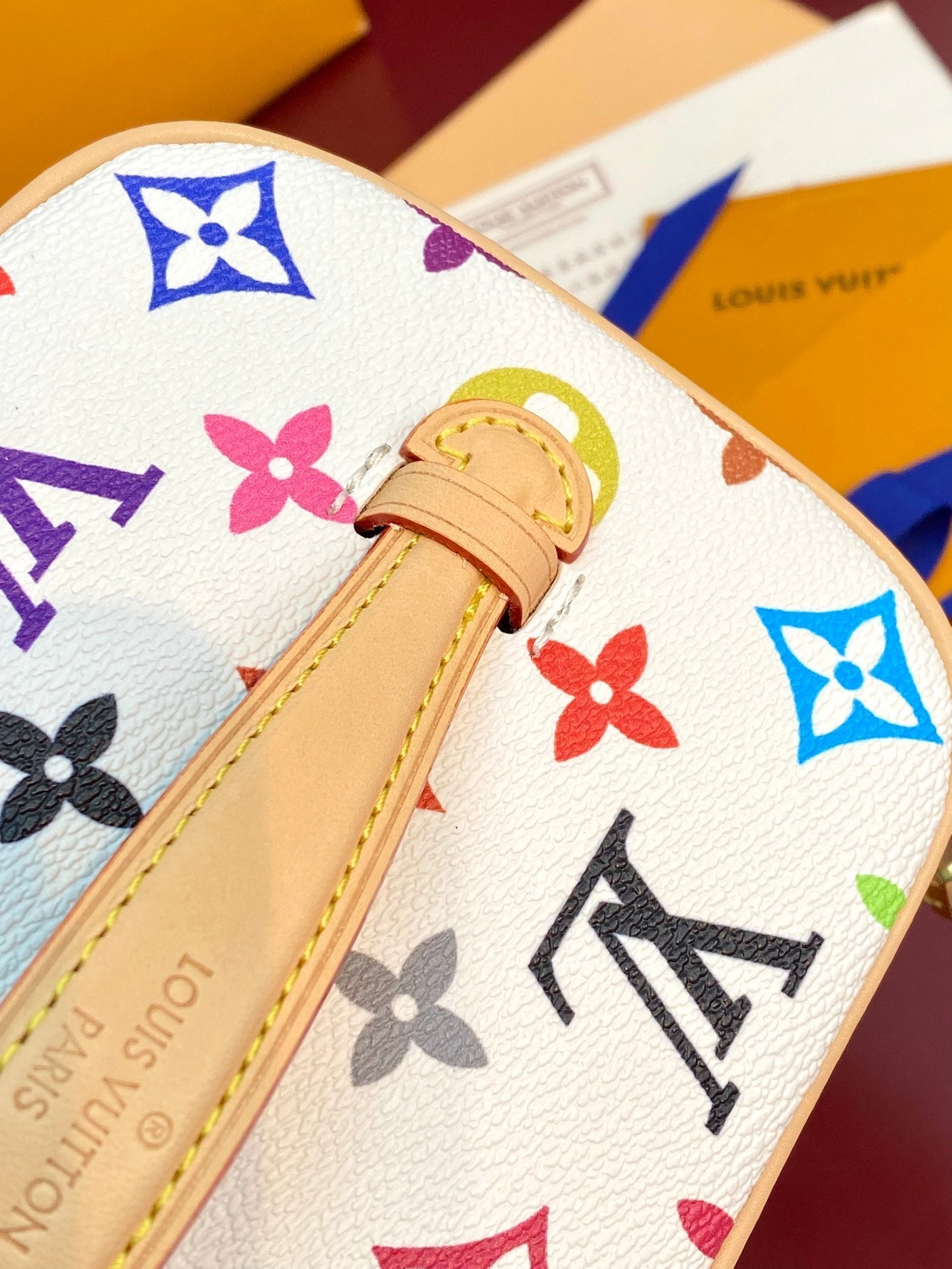 LOUIS VUITTON NICE BB 20 IN MULTICOLOR MONOGRAM CANVAS GOLD ZIPPER
