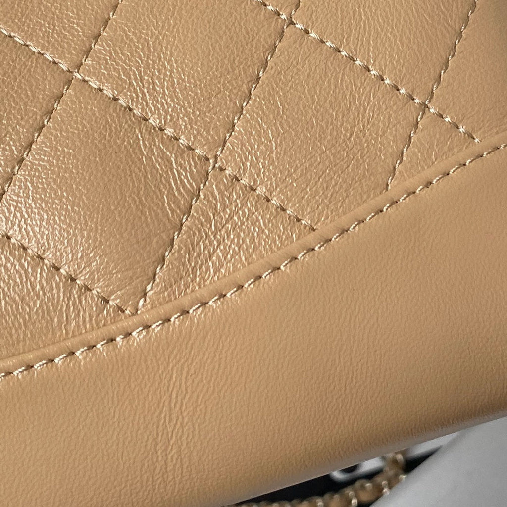 CHANEL 25S TOP HANDLE 20 CM IN DARK BEIGE LAMBSKIN