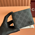 GUCCI INTERIOR  BI-FOLD WALLET 11 IN GREY CALFSKIN